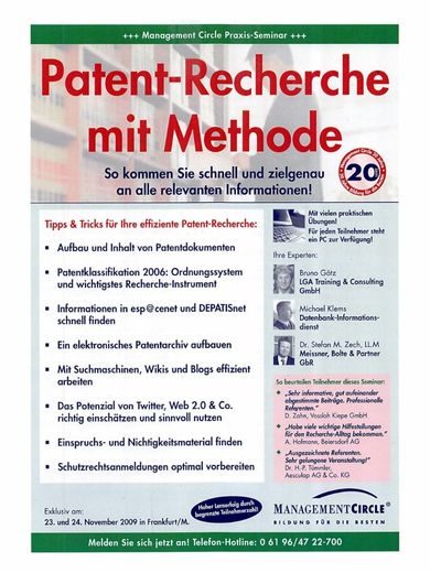 Patentrecherche mit Methode - Seminar 